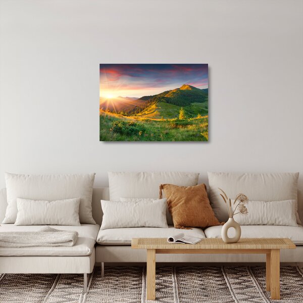 Tablou pe sticlă - Peisaj de vară (70x50 cm)