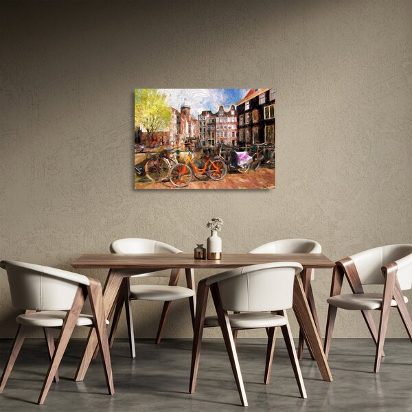 Tablou pe sticlă - Amsterdam, pictură (70x50 cm)