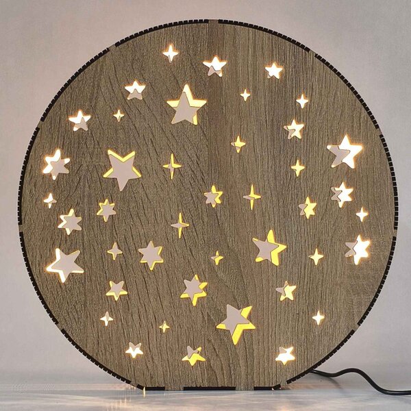 Lampă de masă LED din lemn Stars | MOVE