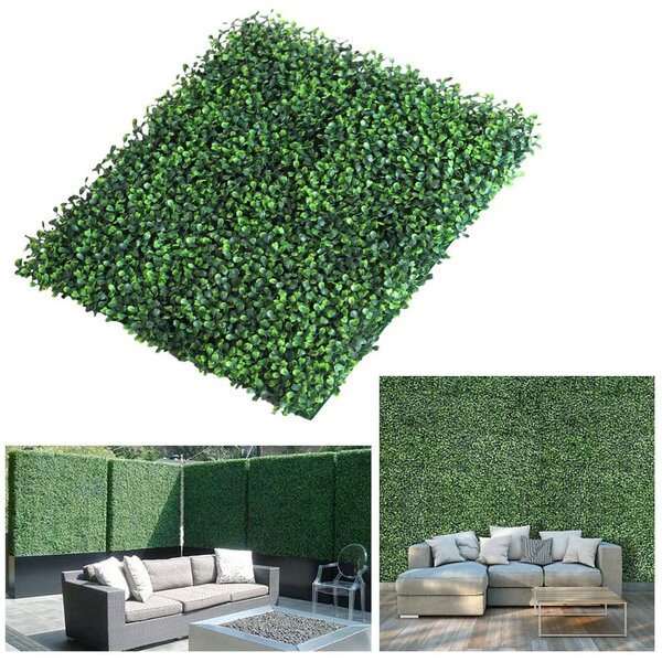 Gard paravan viu cu frunze artificiale, verde inchis, decor sau mascare, 40x60cm