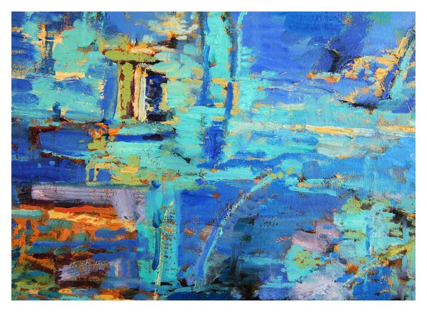 Tablou pe sticlă - pictură abstractă în ulei (70x50 cm)
