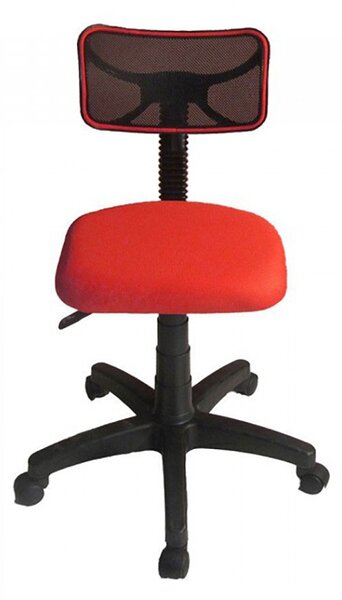 Scaun birou ergonomic, Solo, rotativ, reglabil, spatar cu plasa, negru cu rosu