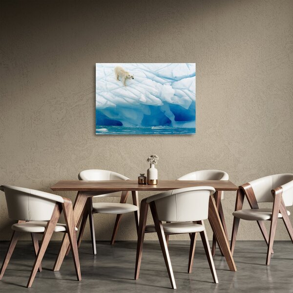Tablou pe sticlă - Ursul polar (70x50 cm)