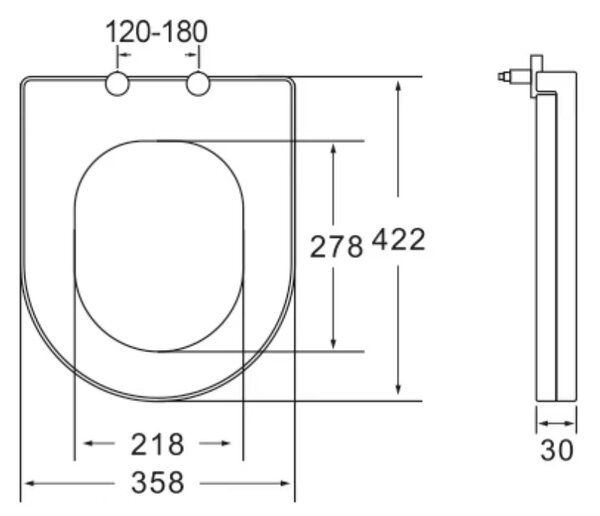 Erga Siena, Vas combinat WC 620x380x820 mm, Fără ramă + funcție bideu + capac WC, alb lucios, ERG-V03-SIENA-RIM-BID-WH