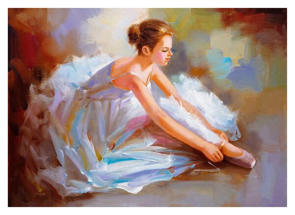 Tablou pe sticlă - Balerina (70x50 cm)