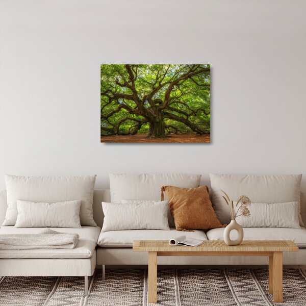 Tablou pe sticlă - Copac verde (70x50 cm)