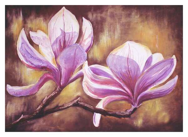 Tablou pe sticlă - Flori de magnolie (70x50 cm)