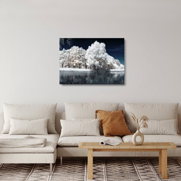 Tablou pe sticlă - Albă ca Zăpada Albă ca Zăpada Copaci (70x50 cm)