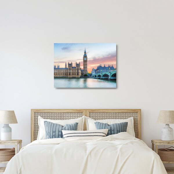Tablou pe sticlă - Londra în culori pastelate (70x50 cm)