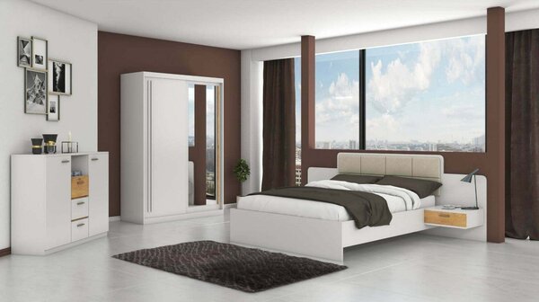 Comoda EFFECT, alb andersen/stejar lancelot, PAL, 130x42x105 cm