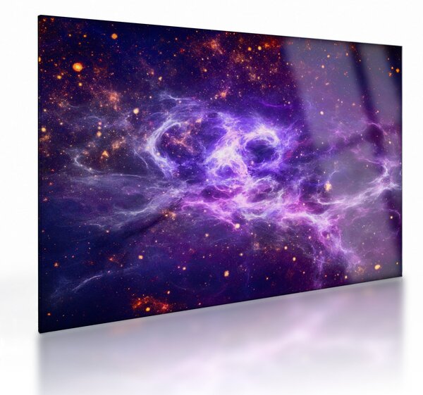 Tablou pe sticlă - Universul violet (70x50 cm)