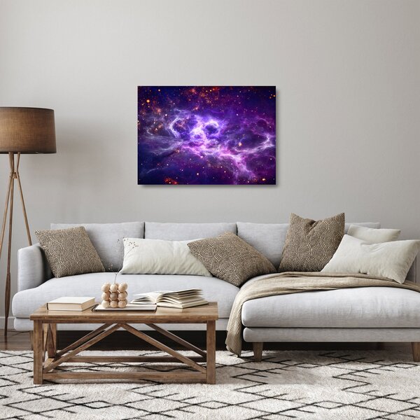 Tablou pe sticlă - Universul violet (70x50 cm)