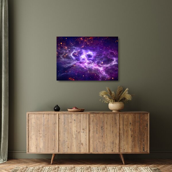 Tablou pe sticlă - Universul violet (70x50 cm)