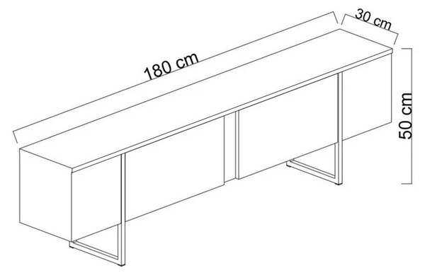 Mobilier living LUXE, gri antracit/auriu, PAL melaminat/metal, 2 piese