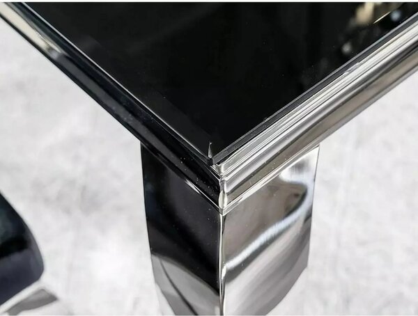 Consola PRINCE C, negru/crom, sticla securizata/metal, 120x40x78 cm