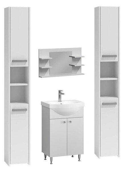 Luna II NOU Set de baie S30 cu dulap de bază Ikeany, chiuvetă, poliță cu oglindă Haro L5