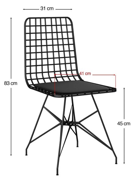Set masa si 4 scaune NMSYMK001, stejar/negru, PAL melaminat/metal