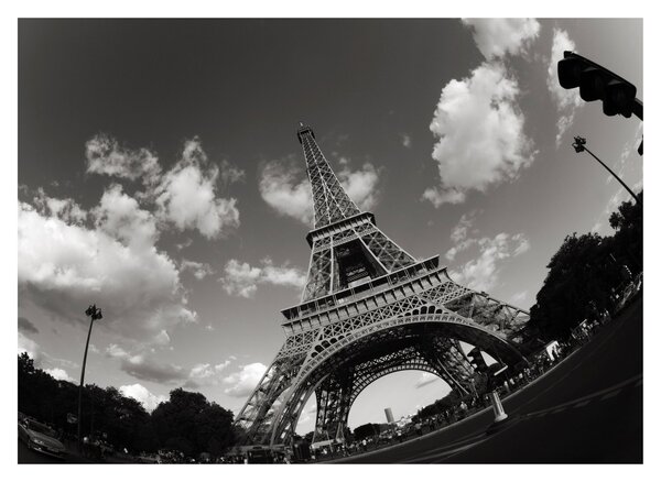 Tablou pe sticlă - Turnul Eiffel din Paris (70x50 cm)