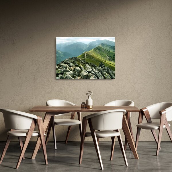 Tablou pe sticlă - Peisaj montan (70x50 cm)