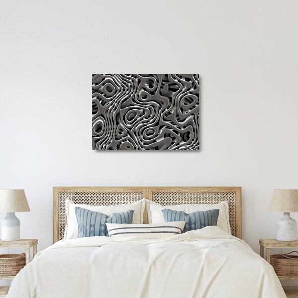 Tablou pe sticlă - Abstractizare metalică (70x50 cm)