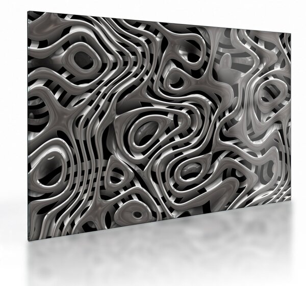 Tablou pe sticlă - Abstractizare metalică (70x50 cm)