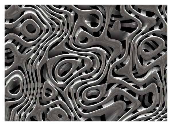 Tablou pe sticlă - Abstractizare metalică (70x50 cm)