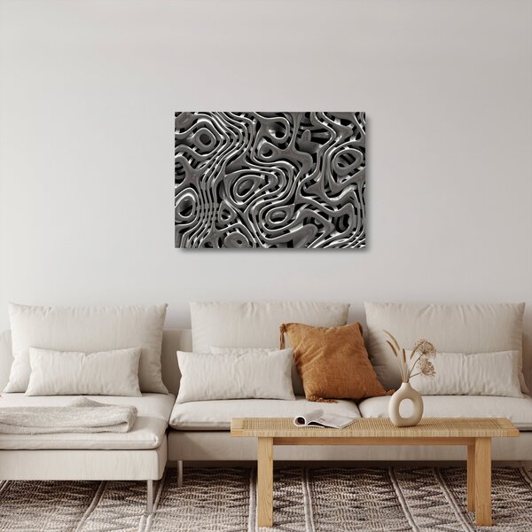 Tablou pe sticlă - Abstractizare metalică (70x50 cm)
