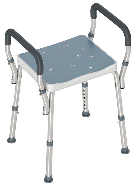 HOMCOM Scaun Reglabil de Duș cu Mânere, Multicolor | Aosom Romania