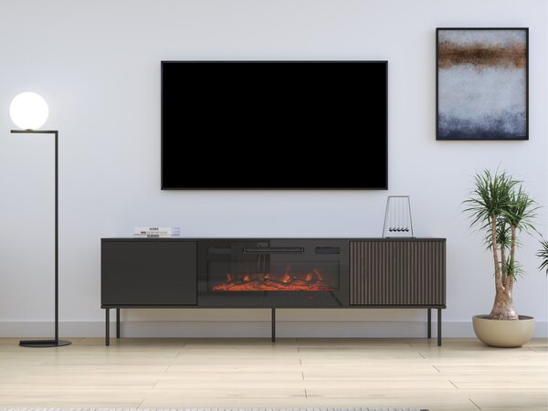 Comodă TV Teseta 104Nuc, Negru, 18x6x4cm