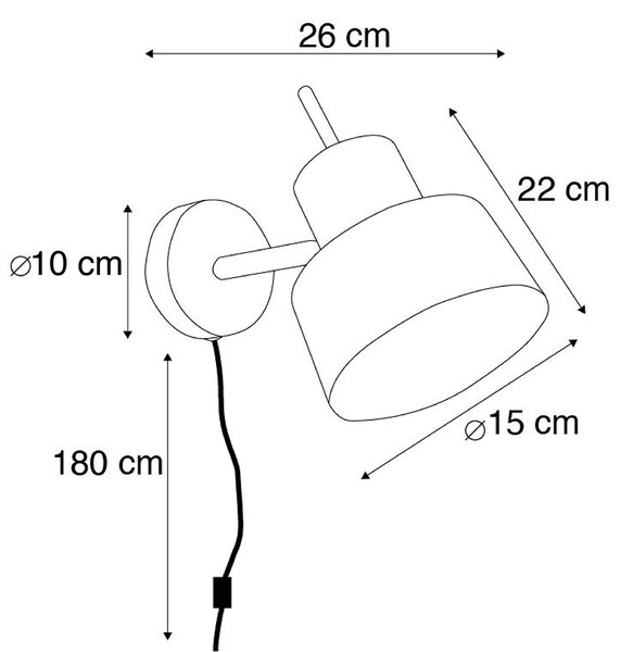 Lampă de perete inteligentă neagră cu WiFi A60 - Chappie