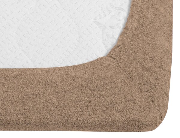 Cearsaf Frotir cu elastic 90x200 cm maro deschis
