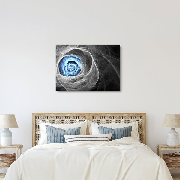 Tablou pe sticlă - Abstract Rose Blue (70x50 cm)