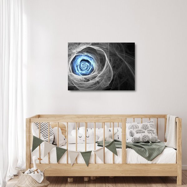Tablou pe sticlă - Abstract Rose Blue (70x50 cm)
