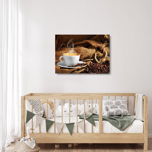 Tablou pe sticlă - O ceașcă de cafea (70x50 cm)