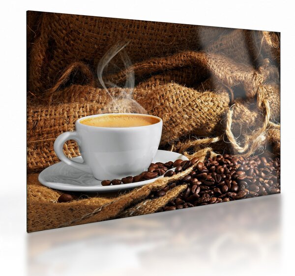 Tablou pe sticlă - O ceașcă de cafea (70x50 cm)