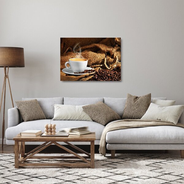 Tablou pe sticlă - O ceașcă de cafea (70x50 cm)