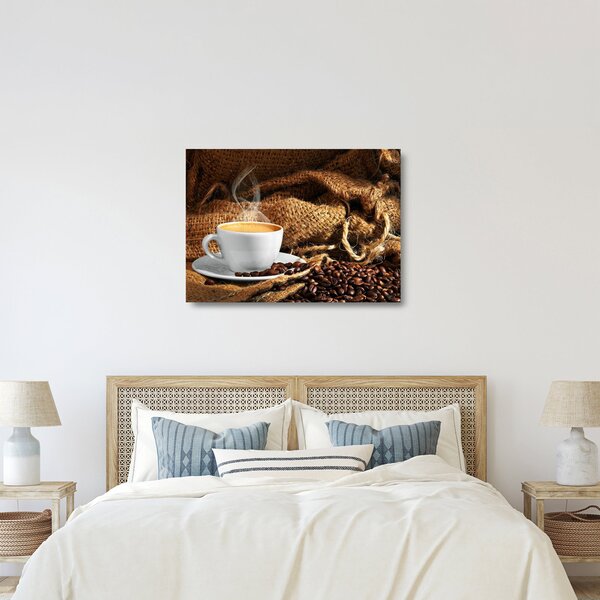 Tablou pe sticlă - O ceașcă de cafea (70x50 cm)