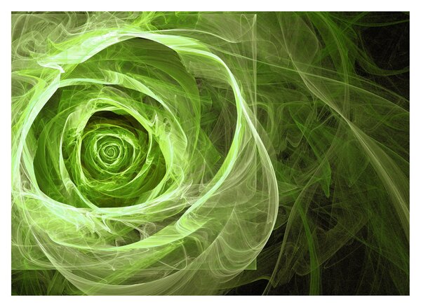 Tablou pe sticlă - Abstract Rose Green (70x50 cm)