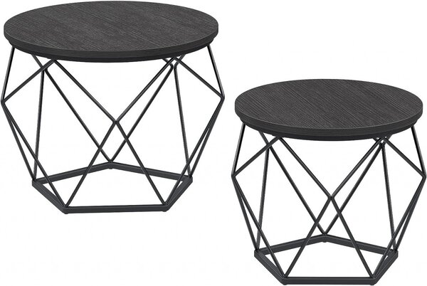Set 2 Masute de Cafea Model Zayn, 50x50x40 cm, Negru