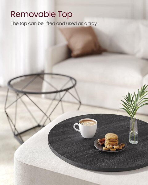 Set 2 Masute de Cafea Model Zayn, 50x50x40 cm, Negru