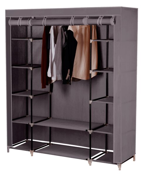 KONDELA Organizator de garderobă, material textil/metal, maro, METIN VNW15
