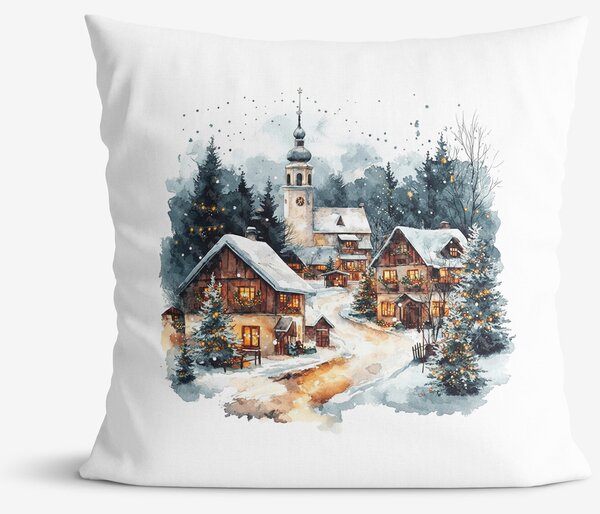 Goldea față de pernă decorativă - satul de iarnă 45 x 45 cm