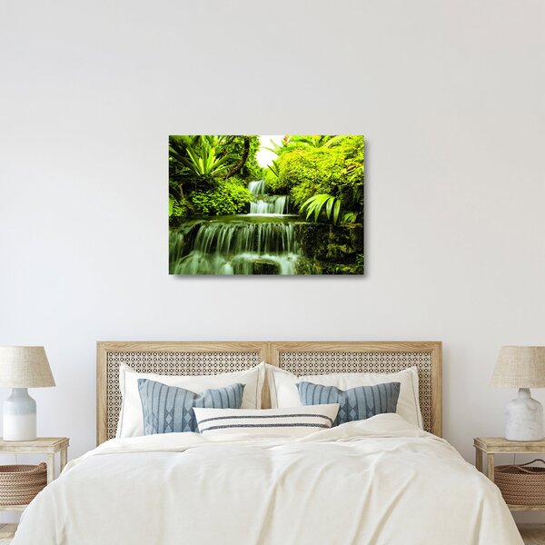 Tablou pe sticlă - Cascade indoneziene (70x50 cm)