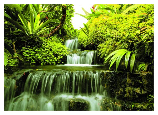 Tablou pe sticlă - Cascade indoneziene (70x50 cm)