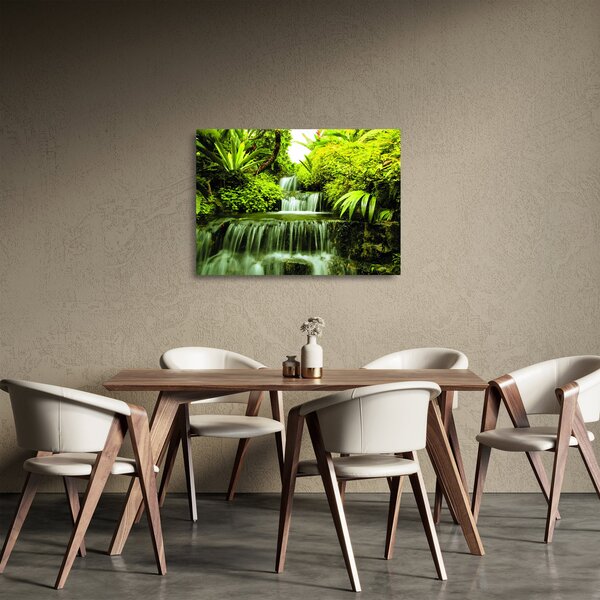Tablou pe sticlă - Cascade indoneziene (70x50 cm)