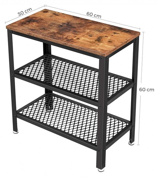 Masuta de Cafea Model Kehlani, 60x30x60 cm, Maro Rustic