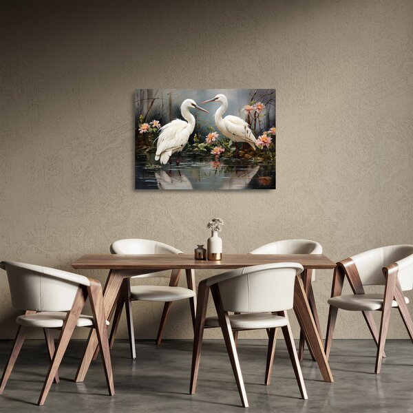 Tablou pe sticlă - Macarale albe (70x50 cm)