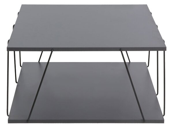 Masuta de Cafea Model Keenan, 90x60x30.5 cm, Gri Inchis/Negru