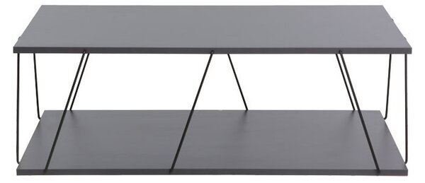 Masuta de Cafea Model Keenan, 90x60x30.5 cm, Gri Inchis/Negru