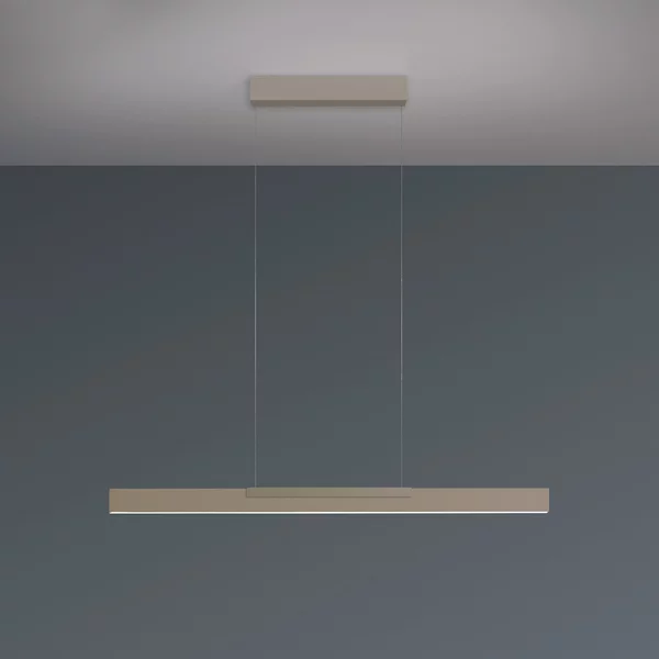 BOPP Lampă suspendată LED Bopp Nano 2.0, lungime 100 cm, culoare gri-maro, metal, reglabil, Bej, Camera de zi / sufragerie, Aluminiu, Modern
